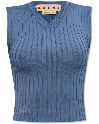 Marni V-Neck Knitwear - Blue