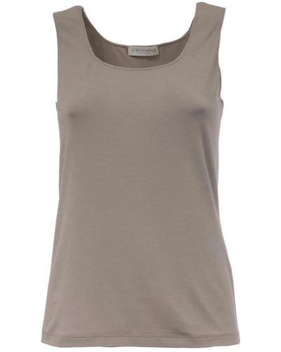 Le Tricot Perugia Sleeveless Tops - Brown