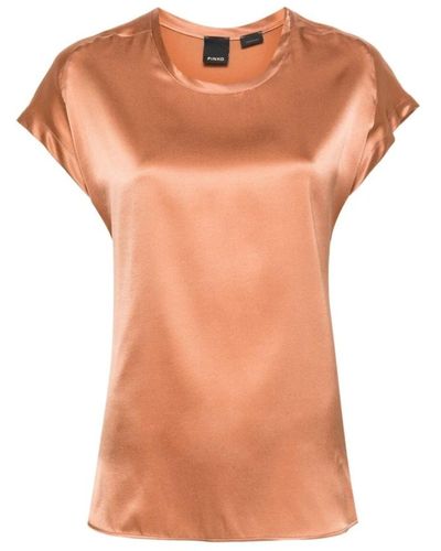 Pinko Marrone farida leder schultertasche,z05 bianco farida stylisches top,t-shirts - Orange
