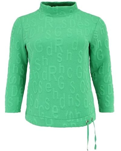 Doris Streich Lässiges sweatshirt mit 3d buchstaben jacquard - Grün
