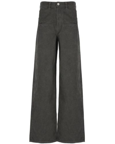 Uma Wang Pantaloni di cotone grigio scuro per donne