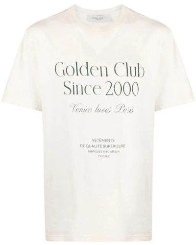 Golden Goose Magliette con stampa logo club - Bianco