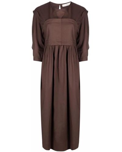 Tela Elegant midi dress for modern - Braun