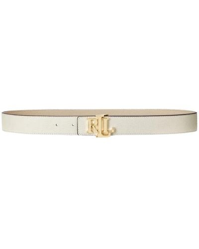 Ralph Lauren Cintura in pelle reversibile in vanilla/sand - Neutro