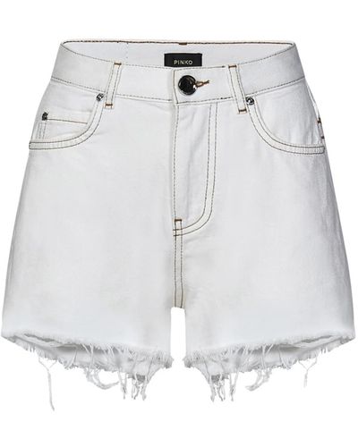 Pinko Weiße high-waisted honey stickerei shorts