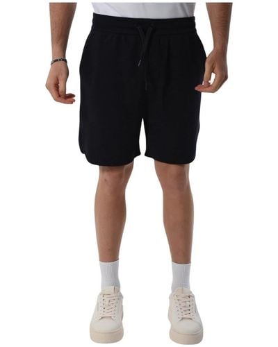 Armani Exchange Bermuda-shorts aus baumwolle mit elastischem bund - Schwarz