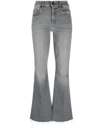 Mother Graue stretch-jeans aus baumwollmischung mit geradem bein