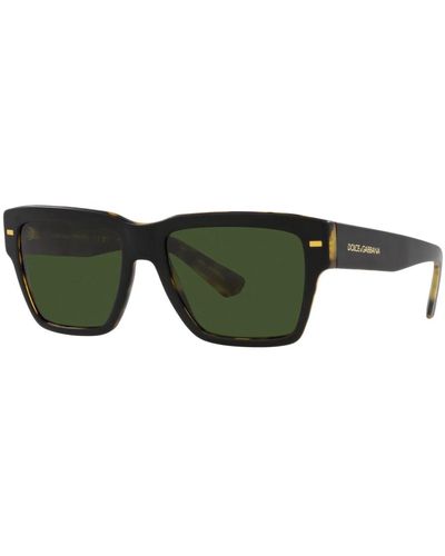 Dolce & Gabbana Matt schwarz avana sonnenbrille für männer - Grün