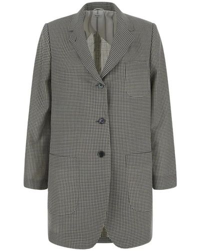 Thom Browne Coats > single-breasted coats - Gris