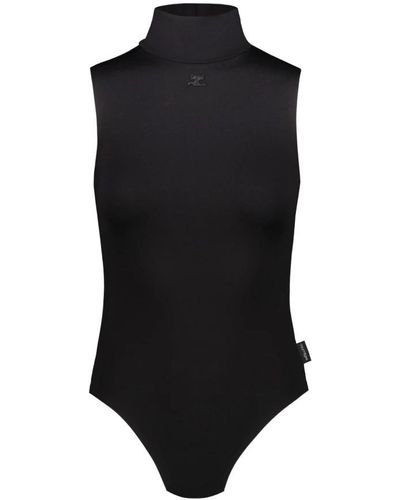 Courreges Mockneck Techno Jersey Body Clothing - Black