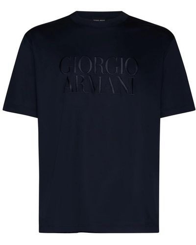 Giorgio Armani Blaue jersey logo t-shirts polos