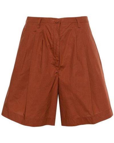 Forte Forte Shorts bermuda popeline al cioccolato - Marrone