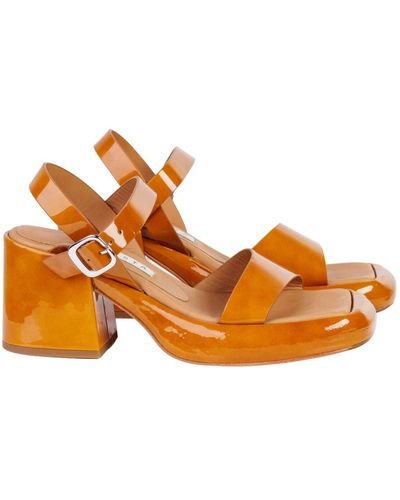 Miista Shoes > sandals > high heel sandals - Orange