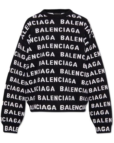 Balenciaga Pullover mit logo - Schwarz