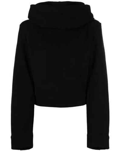 Saint Laurent Sudadera negra con capucha y hombros acolchados - Negro