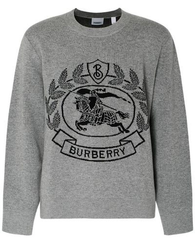 Burberry Round-Neck Knitwear - Grey