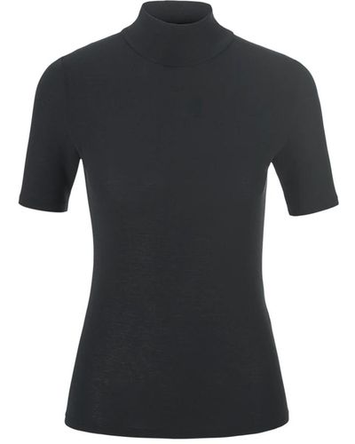 Riani Camiseta de jersey suave con cuello alto - Negro