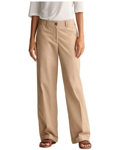 GANT Wide Trousers - Natural