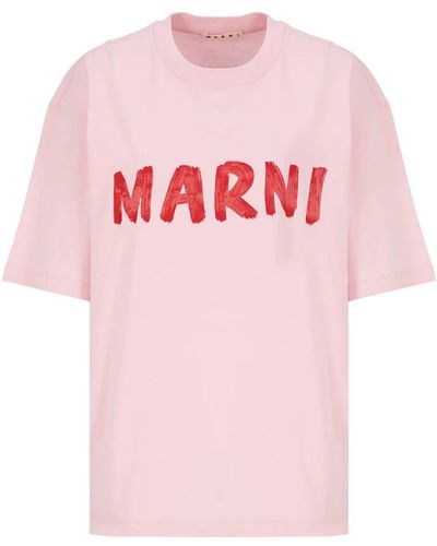 Marni T-shirt e polo rosa in cotone per donna