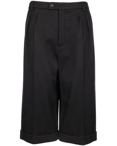 Saint Laurent Pantalones de talle alto - Negro