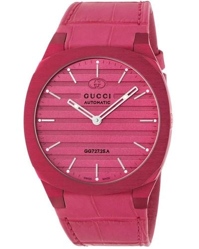 Gucci Ya163326 - 40 mm red aluminum multi layered case - Rosa