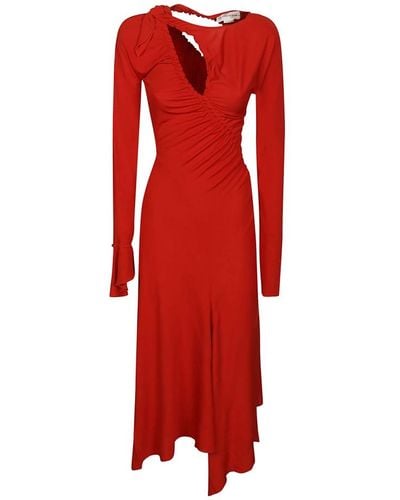 Victoria Beckham Asymmetrisches kleid - Rot