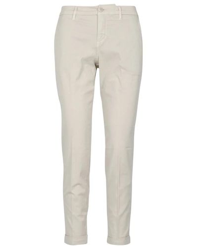 Fay Pantalones grises de algodón corte regular bolsillos