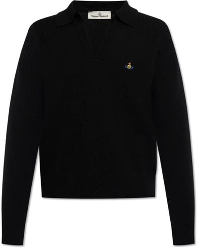 Vivienne Westwood Maglione di lana da calcio con colletto - Nero