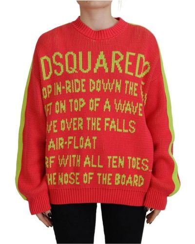DSquared² Round-Neck Knitwear - Red