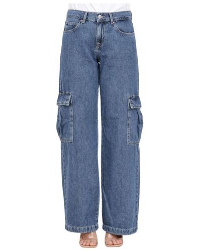 ONLY Cargo style ausgestellte denim jeans - Blau
