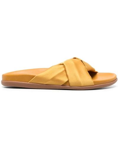 Ancient Greek Sandals Flat sandals,schwarze satin-fußbett sandalen - Gelb