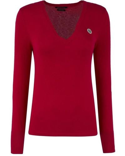 Armani Exchange V-Neck Knitwear - Red