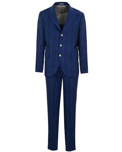 Brunello Cucinelli Single Breasted Suits - Blue
