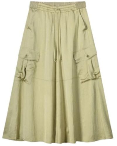 Summum Falda larga de seda con bolsillos - Verde