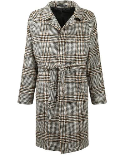 Tagliatore Tartan motif coat - Grau