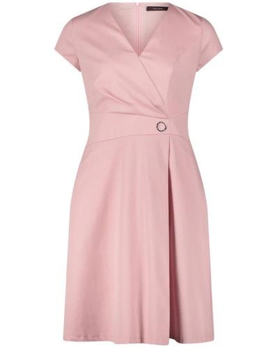 Vera Mont Blumiges a-linien kleid mit taschen - Pink