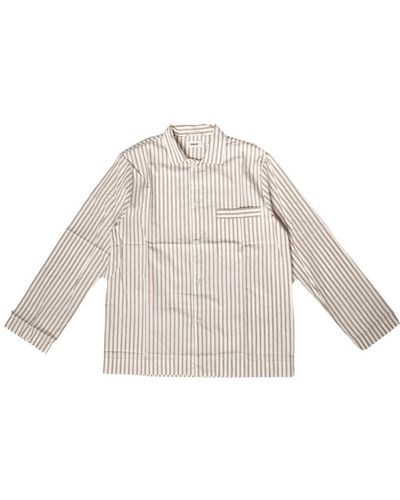 Tekla Camicia pigiama in popeline di cotone organico - Bianco
