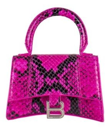 Balenciaga Rosa leder handtasche im sanduhr-design - Lila