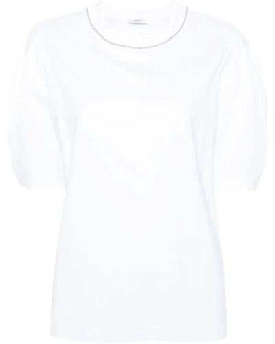 Peserico T-shirt con perline - Bianco