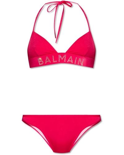 Balmain Bikini mit logo - Pink