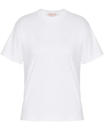 Valentino Weiße baumwoll-crew-neck-t-shirt
