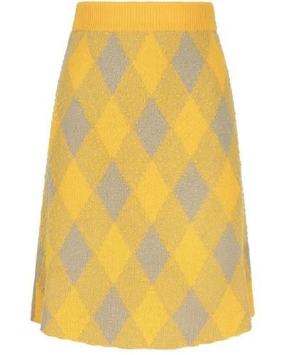 Burberry Midi Skirts - Yellow