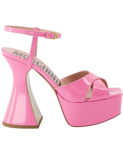 Moschino Plateau-sandalen mit verstellbarem knöchelriemen - Pink