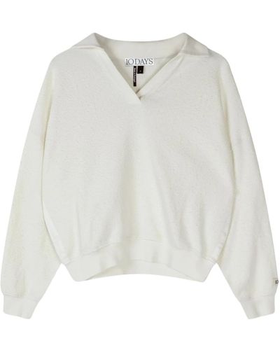 10Days Knitwear > v-neck knitwear - Blanc