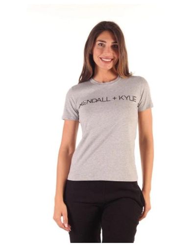 Kendall + Kylie Camiseta de algodón para mujer - Gris