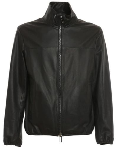 Giorgio Armani Leather Jackets - Black