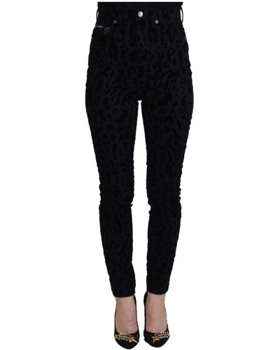 Dolce & Gabbana Leopard print skinny jeans - Schwarz