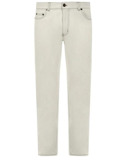 Saint Laurent Cropped Jeans - Natural