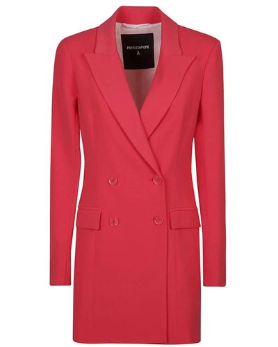 Patrizia Pepe Double-Breasted Coats - Red