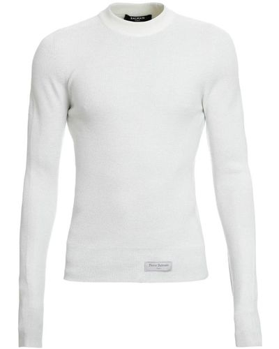 Balmain Rundhalsausschnitt pullover - Weiß